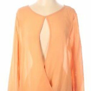 Kay Celine Orange Sheer Blouse Size S